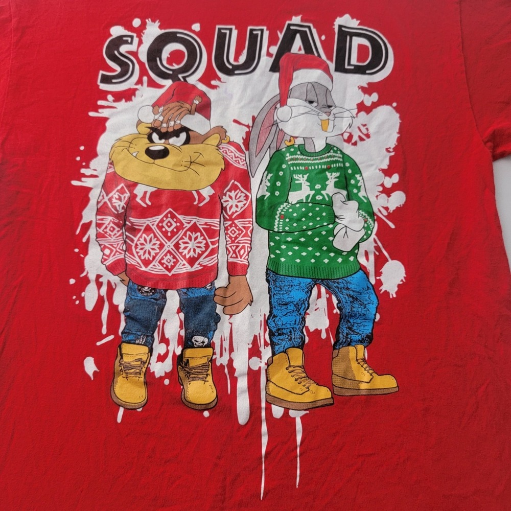 BUGS BUNNY Taz HIP HOP SQUAD Looney Toon Gangster T Shirt GILDAN 1 small spot